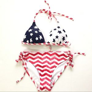Patriotic Halter Bikini 2 Piece Sz S